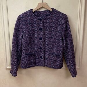 Vintage Pendleton Womens Purple Wool Button Up Blazer Jacket Size 14 Lined